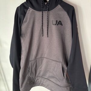 Under Armour Coldgear Pullover Hoodie Sweatshirt Mens Large Gray/Black